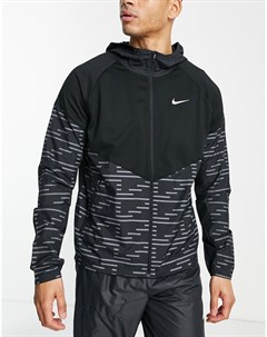 Черная куртка из водонепроницаемого материала Run Division Therma FIT Miler Nike running
