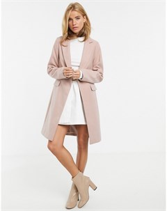 Светло розовое пальто на пуговицах New look