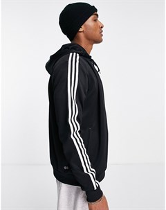 Черный худи на молнии с тремя полосками adicolor Adidas originals