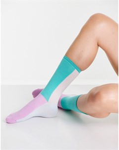 Разноцветные носки в стиле пэчворк Ticker Vans