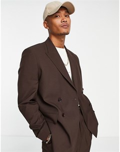 Шоколадно коричневый свободный пиджак Asos design