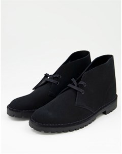Черные замшевые ботинки Desert Rock Clarks originals