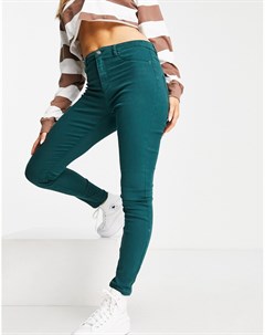Зеленые зауженные брюки из саржи FRSH Vero moda