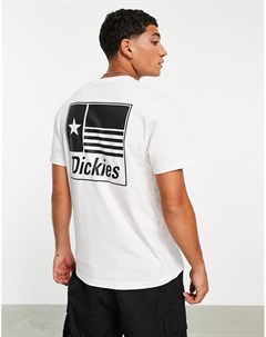 Белая футболка с принтом на спине Taylor Dickies