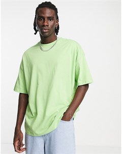 Лаймовая oversized футболка из органического хлопка с круглым вырезом Asos design