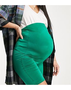 Зеленые облегающие шорты леггинсы Flounce london maternity