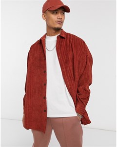 Рыжая вельветовая oversized рубашка Asos design