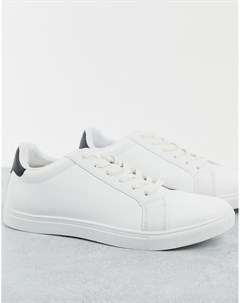 Белые кроссовки на шнуровке в минималистичном стиле Brave soul