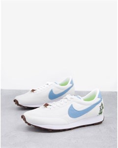 Бело синие кроссовки с цветочной вышивкой Daybreak MOVE TO ZERO Nike