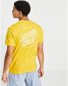 Желтая футболка с круглым принтом Santa cruz