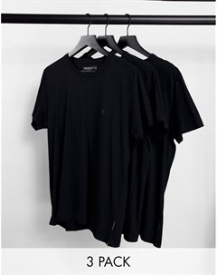 Набор из 3 черных футболок для дома French connection