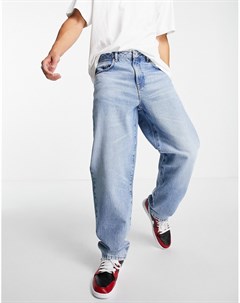 Свободные джинсы в стиле 90 х из смесового органического хлопка выбеленного светло голубого цвета Asos design