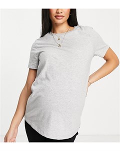 Серая меланжевая футболка с круглым вырезом из органического хлопка ASOS DESIGN Maternity Asos maternity