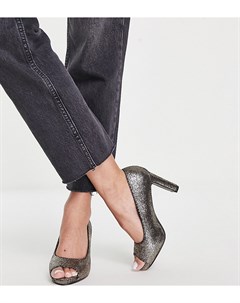 Туфли на каблуке цвета олова для очень широкой стопы Deena Simply be wide fit