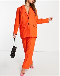 Ярко оранжевые строгие брюки в мужском стиле Asos design