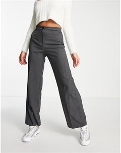 Серые свободные брюки в винтажном стиле с широкими штанинами Bershka
