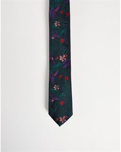 Черный галстук с тропическим принтом Twisted tailor