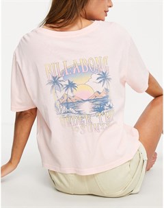 Розовая футболка с надписью Under The Sun Billabong