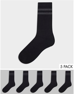 Набор из 5 пар спортивных носков черного цвета FCUK French connection