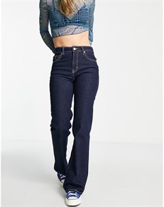 Свободные расклешенные джинсы из органического необработанного хлопка цвета индиго Topshop