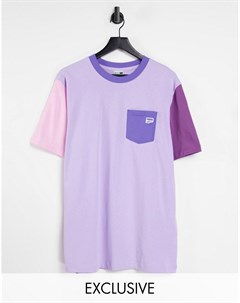 Фиолетовая многоцветная футболка с карманом Downtown Puma