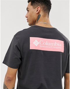 Черно розовая футболка с принтом на спине North Cascades Columbia