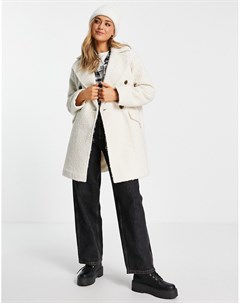Кремовое фактурное пальто кромби в строгом стиле Miss selfridge
