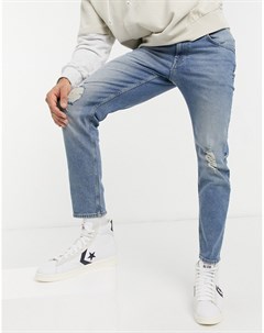 Зауженные выбеленные джинсы с рваными коленками Asos design