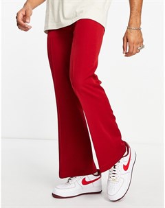 Расклешенные строгие брюки насыщенного красного цвета Asos design