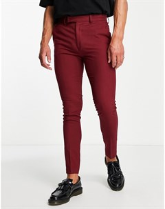 Строгие красные зауженные брюки Asos design