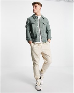 Зеленая джинсовая куртка в стиле вестерн Asos design