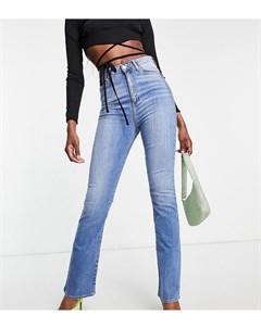 Эластичные расклешенные джинсы с завышенной талией в стиле Y2K c выбеленным эффектом ASOS DESIGN Tal Asos tall