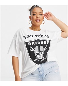 Белая футболка в стиле oversized с короткими рукавами и принтом Las Vegas Raiders Curve Asos design