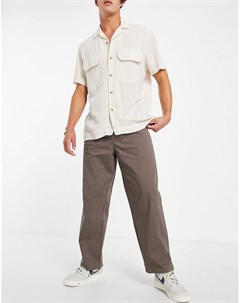 Светло коричневые широкие брюки со складками Asos design