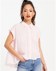Розовая свободная рубашка с асимметричным нижним краем Asos design