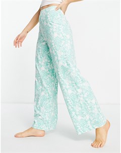 Пижамные штаны зеленого цвета с цветочным узором Выбирай и комбинируй Asos design