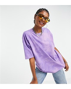 Выбеленная фиолетовая oversized футболка с принтом тай дай Asos design