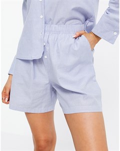 Сине белые хлопковые пижамные шорты в полоску Выбирай и Комбинируй Asos design