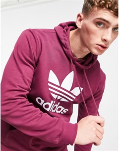 Худи сливового цвета с крупным логотипом трилистником adicolor Adidas originals
