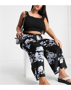 Эксклюзивные широкие брюки черного цвета с цветочным принтом Exclusive Yours