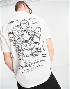 Свободная рубашка с отложным воротником с принтом рисунка Van Gogh Asos design