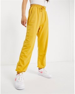 Желтые oversized джоггеры с завязкой в стиле 90 х Missguided