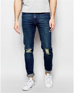 Темные рваные джинсы скинни ASOS Asos design