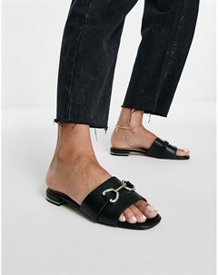 Черные сандалии с металлической планкой Aldo