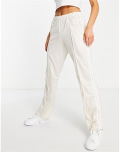 Спортивные брюки белого цвета с разрезом спереди Adidas originals