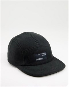 Флисовая 5 панельная кепка черного цвета с фирменной символикой Asos design