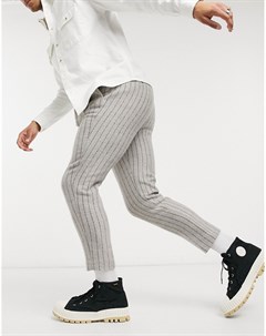 Строгие суженные книзу брюки с добавлением шерсти с пунктирным узором Asos design