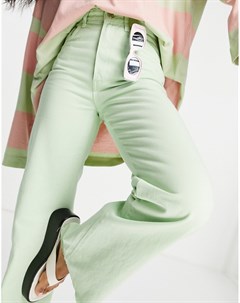 Зеленые джинсы в винтажном стиле 90 х Stradivarius
