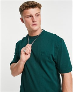 Зеленая футболка с фирменной вышивкой River island