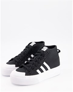 Черные кроссовки на платформе Nizza Adidas originals